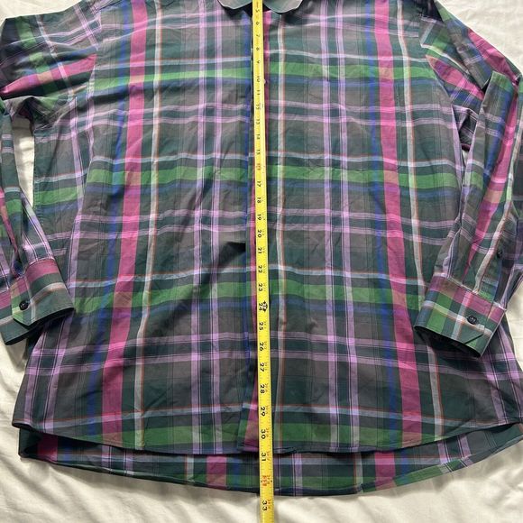 Alan Flusser Long Sleeve Button Up Size XL Plaid Colorful - Picture 3 of 6